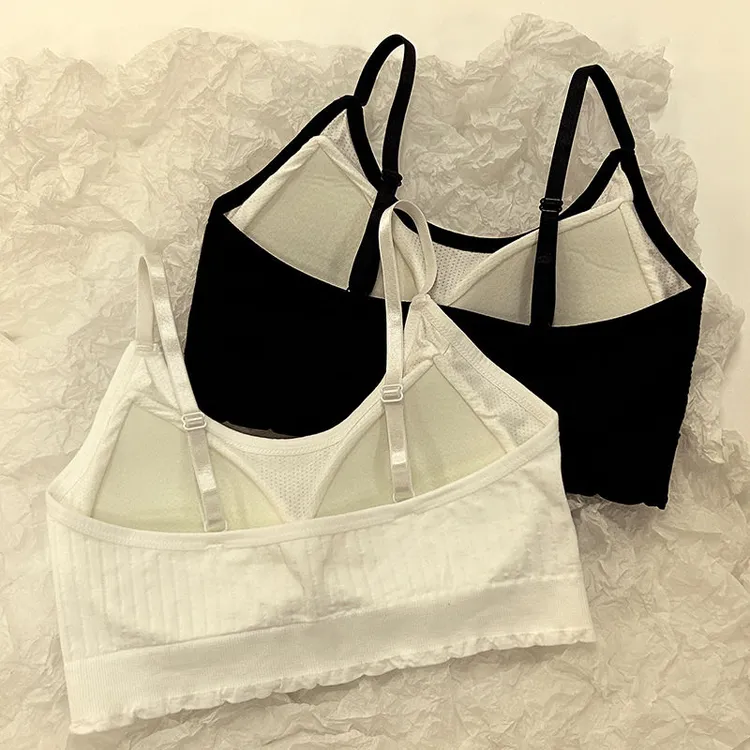 无钢圈裹胸文胸罩美背小胸女薄款聚拢运动吊带背心抹胸一体式固定