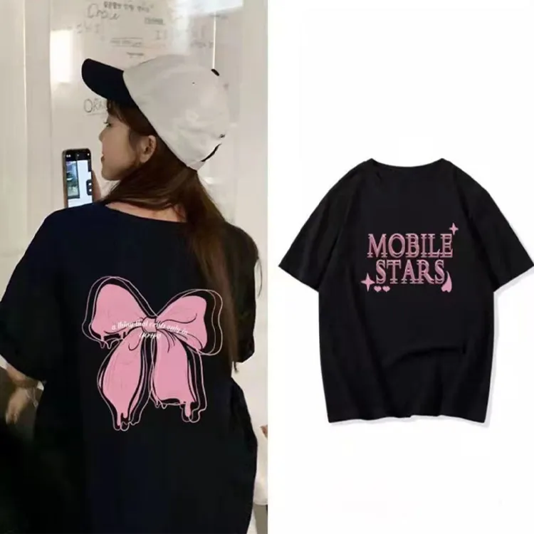 夏季时尚休闲慵懒风大码2-300斤胖mm宽松100%重磅纯棉圆领短袖T恤