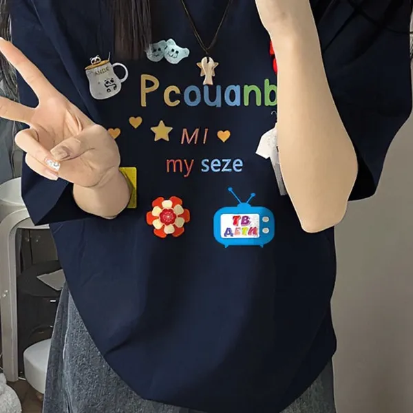 夏季ins潮牌高档美式oversize胖mm宽松重磅100％纯棉短袖t恤套头
