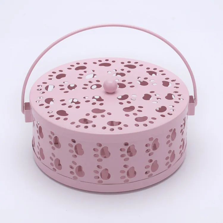 创意蚊香盒猫爪蚊香炉蚊香架铁艺防火带盖家用室内香薰炉蚊香盘托