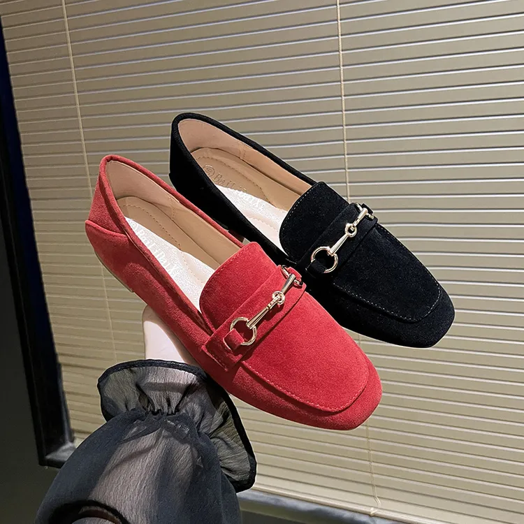 秋冬乐福鞋女皮鞋2025单鞋平底休闲百搭豆豆鞋时尚软底春方头韩版