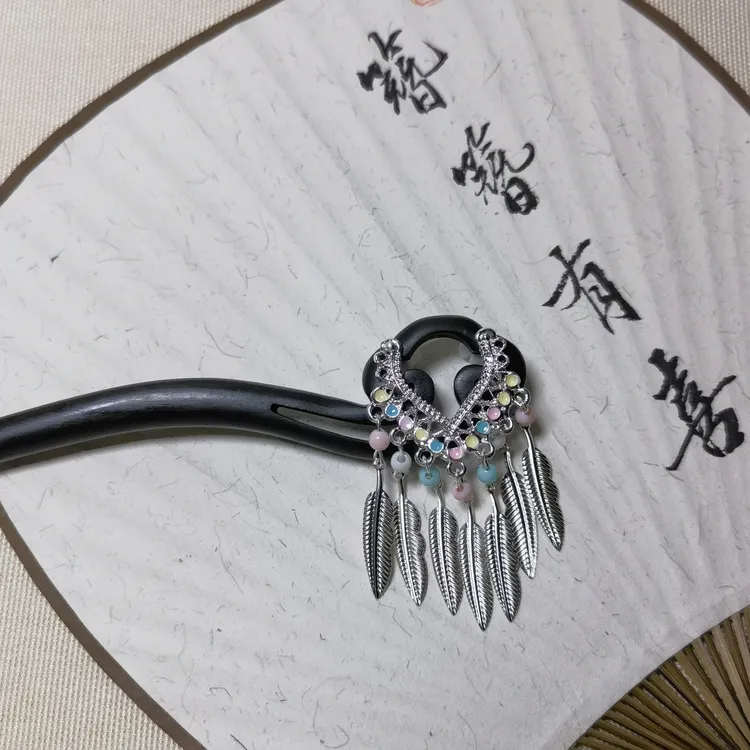 18厘米黑檀木发簪简约日常百搭款小众个性木簪簪子国风气质木簪