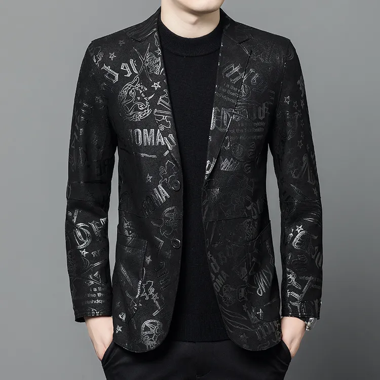 海宁真皮皮衣男士绵羊皮西装领商务休闲西服韩版时尚百搭男装外套