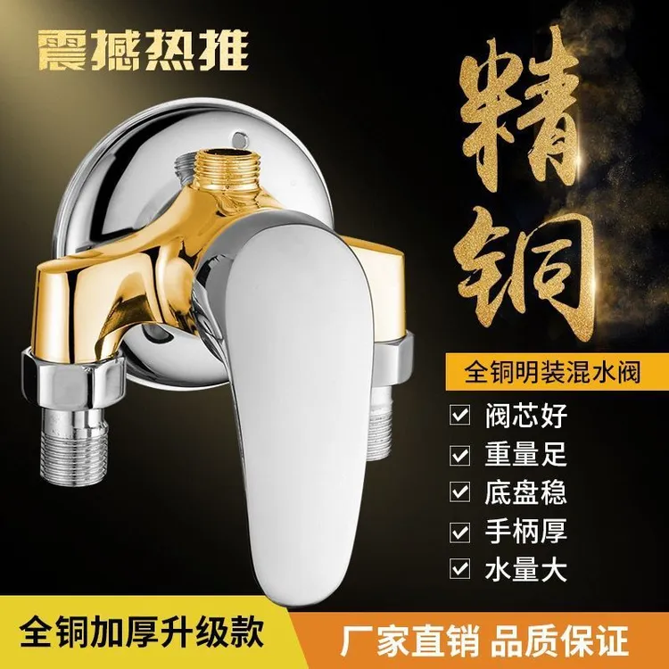 九牧王全铜明装冷热水龙头淋浴花洒明装太阳能电热水器混水阀开关