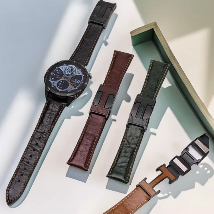 皮质磁吸表带适用华为/荣耀/小米/TIC watch/佳明/华米/oppo/vivo