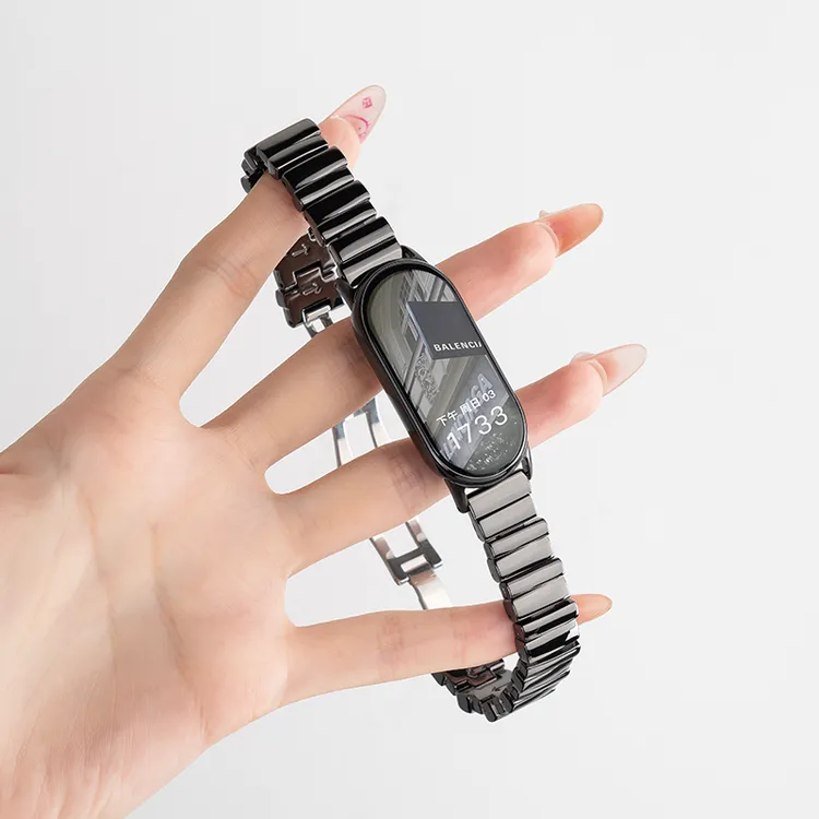 适用小米手环ins风手链式9/8不规则金属腕带8 PROnfc版创意蝴蝶扣