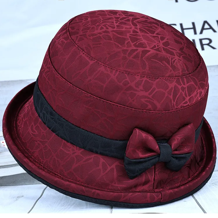 春秋季妈妈帽子女遮阳渔夫帽中老年人休闲盆帽秋天老人奶奶布帽薄