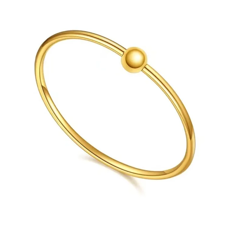 爱恒信【分期免息】圆珠贵妃手镯足金999光珠DIY圆珠款简约投资金