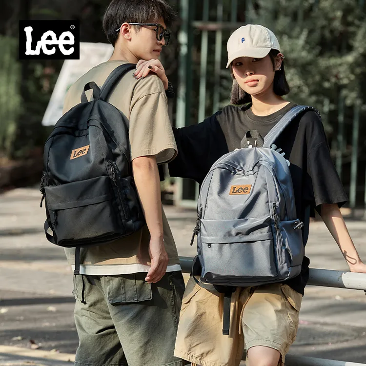 Lee双肩包2025新款初中书包高中女大学生简约大容量旅行男生背包
