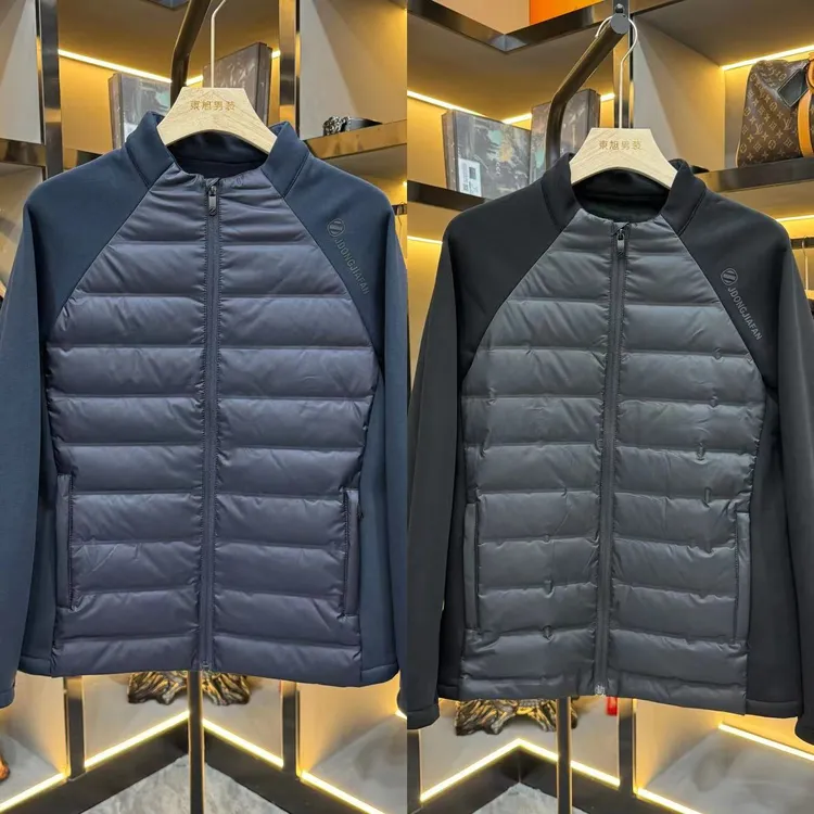 24年冬季男士加厚羽绒衣外套保暖抗风长袖圆领加绒休闲百搭外衣
