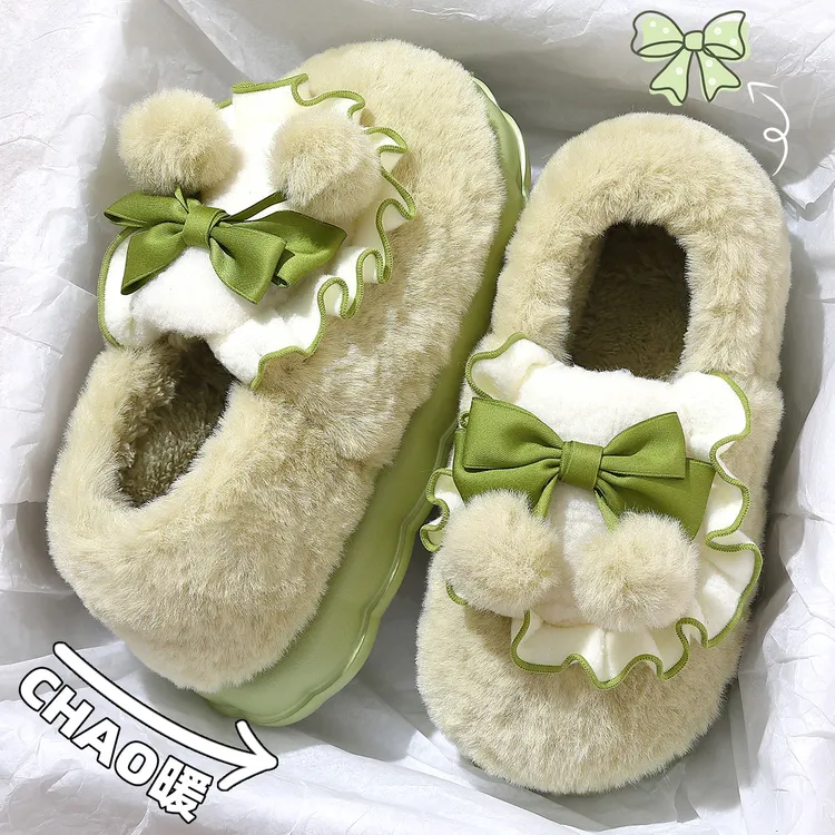 猫力踩屎感棉拖鞋女士冬季包跟室内家居2025新款厚底保暖毛毛棉鞋