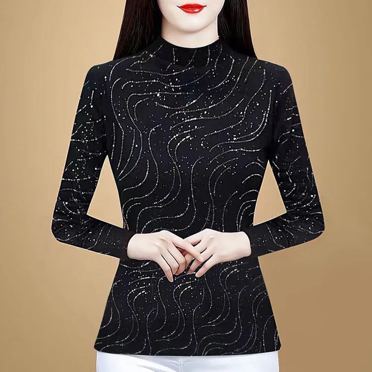 加绒保暖秋冬季女新款2025年韩版修身内搭长袖t恤半高领打底上衣