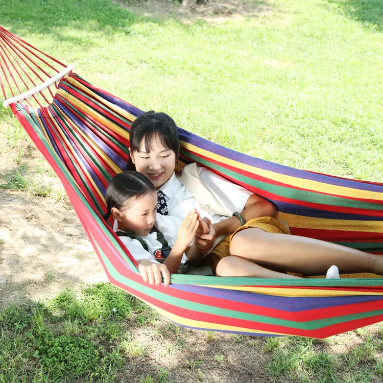彩虹加厚承重吊床厂家户外秋千野外防侧翻成人儿童吊蓝椅夏季透气