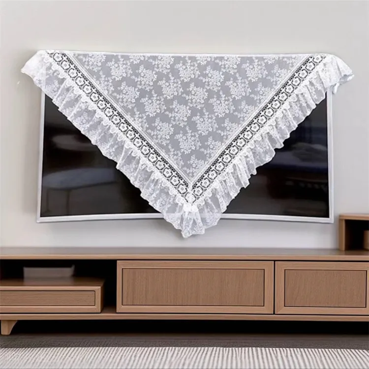 电视罩55寸电视机盖巾法式蕾丝液晶电视罩显示屏防尘装饰罩盖桌布