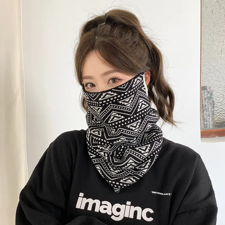 2024新款围脖女秋冬季防寒面罩全脸保暖口罩挂耳防风骑骑行护脸