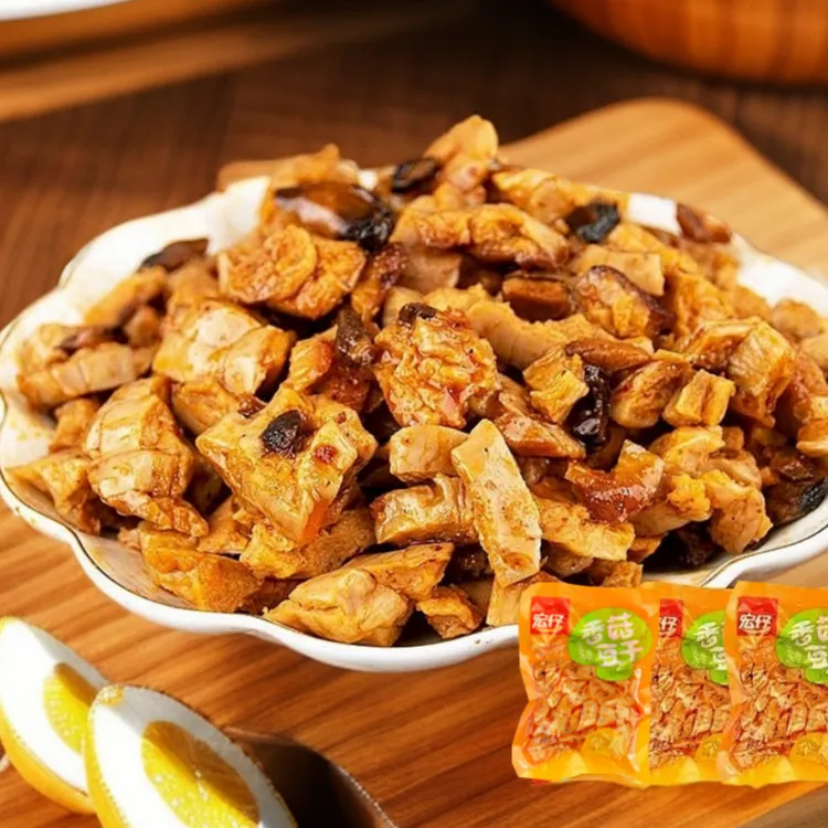 香菇豆干开袋即食五香豆腐干辣条解馋充饥办公室小零食