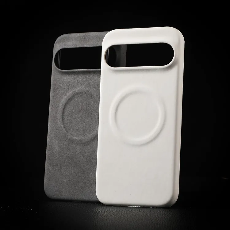 适用谷歌9肤感羊巴皮磁吸手机壳9pro XL半包pixel8pro插卡保护壳