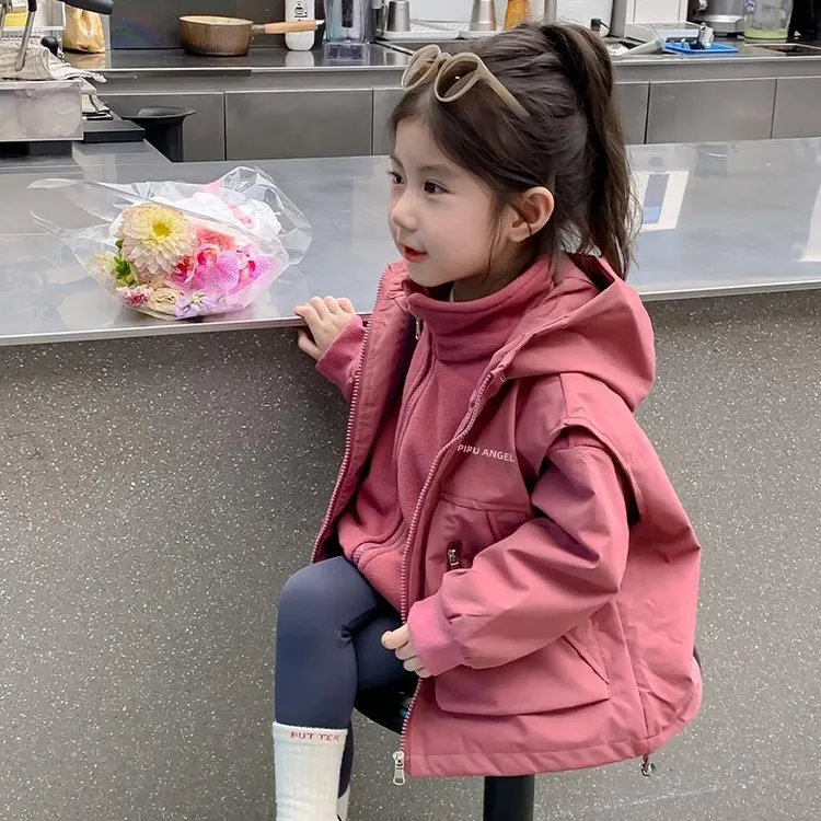 巴拉巴拉恩女童外套春秋款2024新款秋装儿童冲锋衣三合一小女孩洋