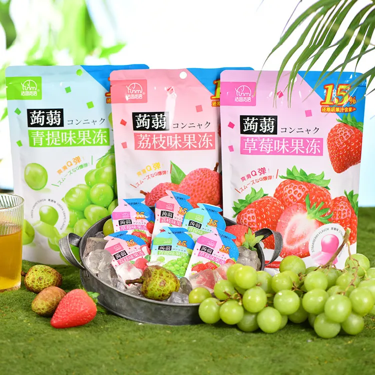 法思觅语 蒟蒻果汁果冻荔枝青提草莓夏天零食清新爽口水果味布丁