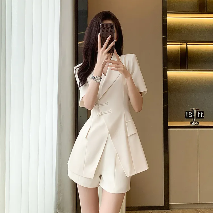 夏季爆款时尚气质西装套装小个子新款高级感小香风短裤两件套女装