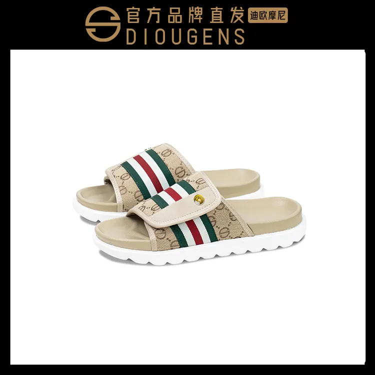 DIOUGENS/迪欧摩尼拖鞋男女鞋外穿夏款魔术贴干净感痞帅男鞋凉拖商品图