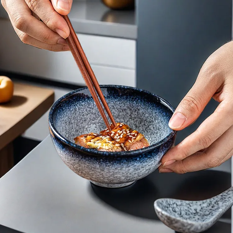 日式餐具米饭碗家用陶瓷吃饭碗沙拉碗汤面碗个性鱼盘家用