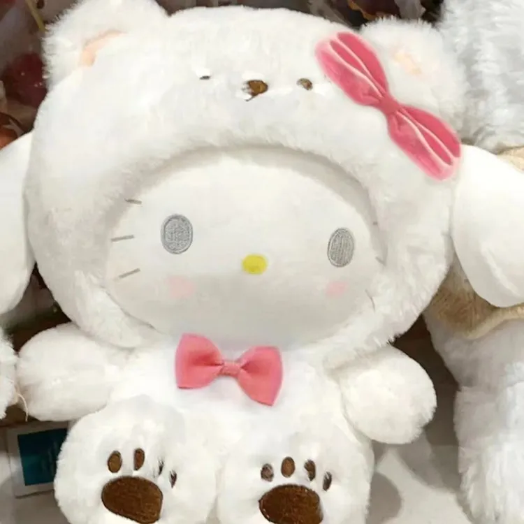 情人节白熊变身KT猫hellokitty玉桂狗公仔帕恰狗玩偶毛绒玩具女yj