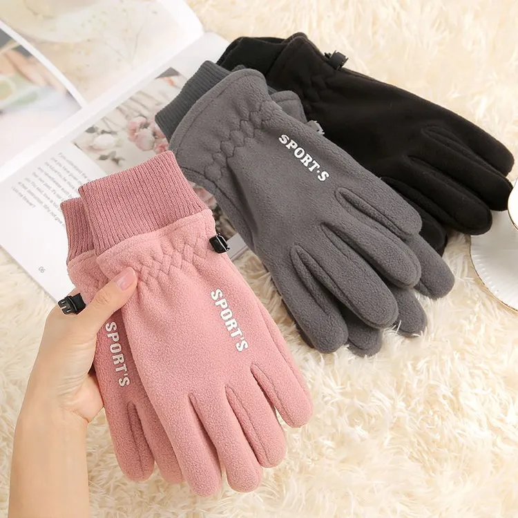 骑行手套冬季男摇粒绒加绒加厚保暖防滑防风户外帅气骑车滑雪手yj