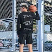 Drakcle Boo孟博龙美式太极字母印花训练运动投篮服休闲长袖T恤潮