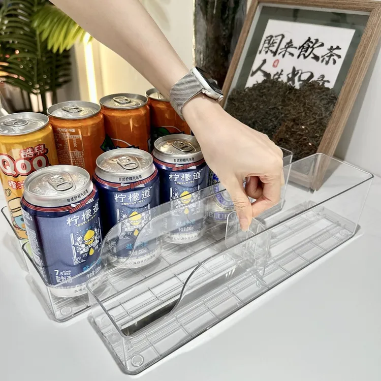 拾物造家饮料推进器冰箱汽水收纳架收纳盒易拉罐置物架子自动补位