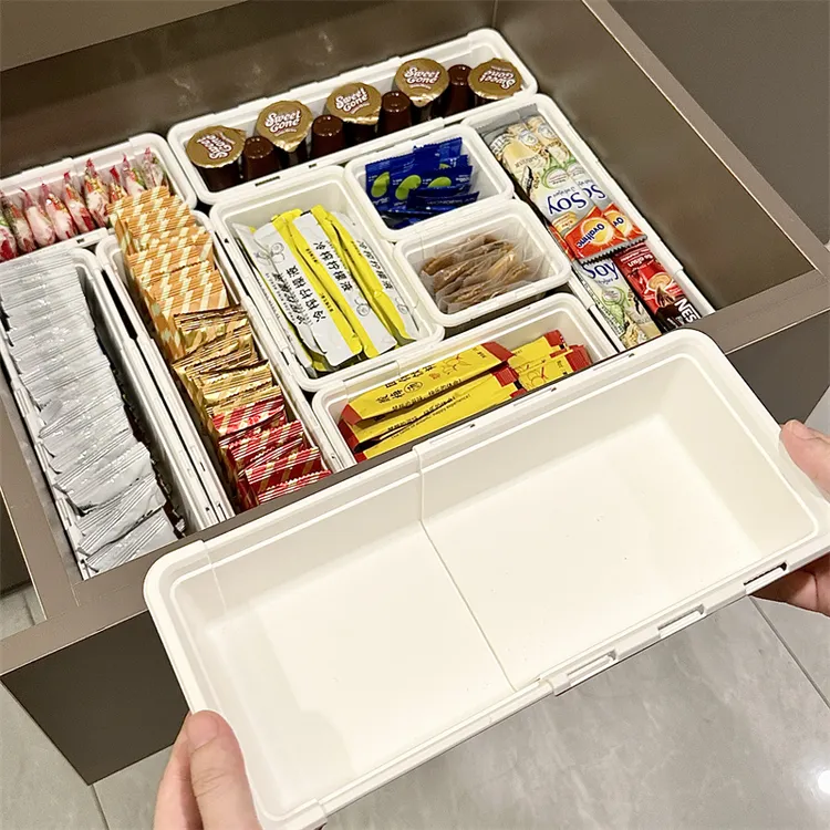 拾物造家日式抽屉式伸缩收纳盒餐具杂物盒零食家用文具杂物收纳盒