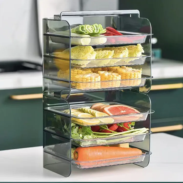 厨房备菜盘配菜盘多层家用可叠加透明神器备餐盘配菜食材火锅盘子