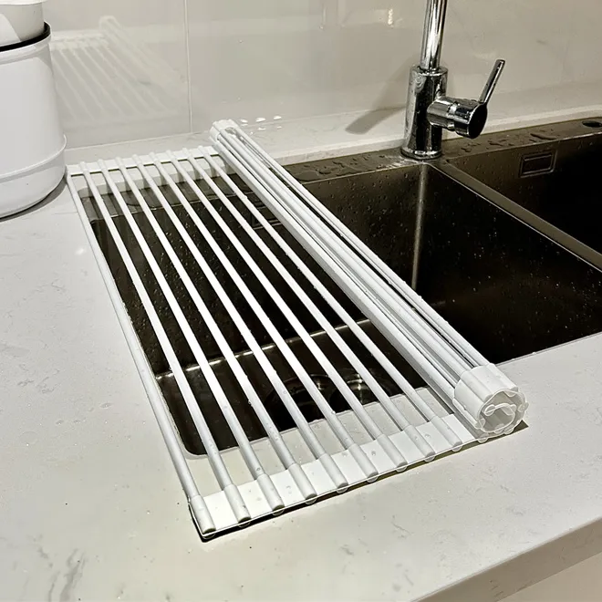拾物造家水槽卷帘沥水架水池可折叠沥水洗碗沥水篮伸缩洗菜沥水垫