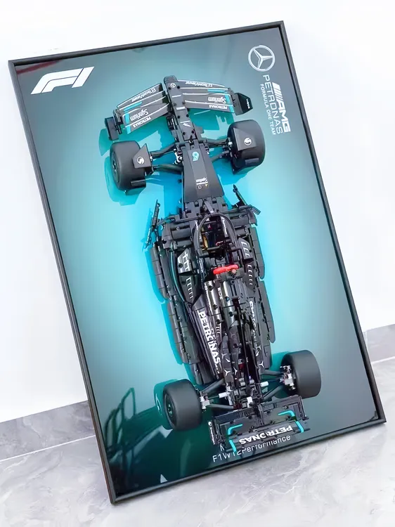 梅赛德斯奔驰F1积木1-3岁3-6周岁智力积木3-6岁婴儿积木跑车拼装