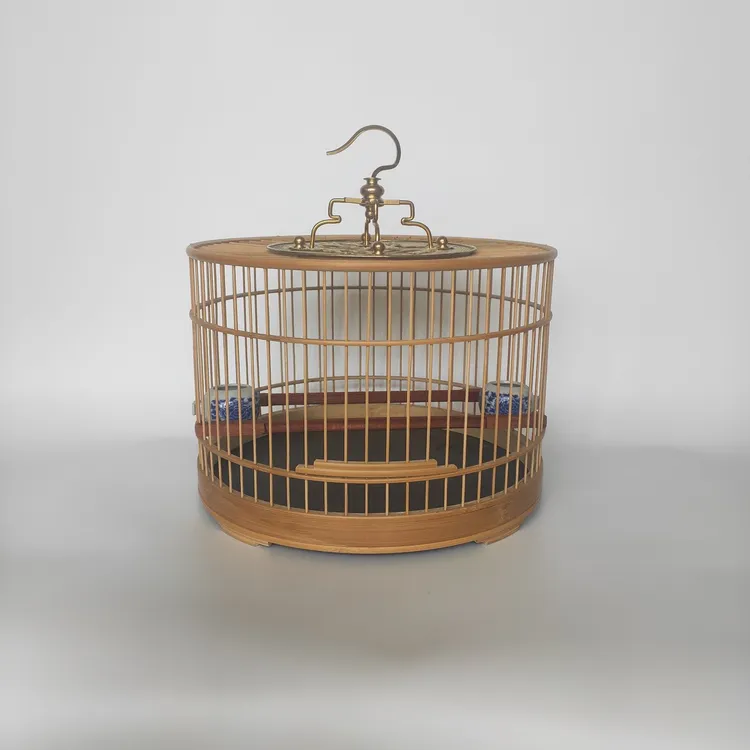 竹笼圆笼64条红子贝子绣眼笼 56条颠颏笼纯竹子制作 包邮送配件