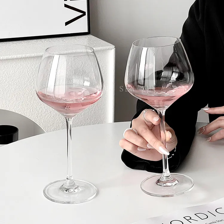 欧式ins轻奢大肚红酒杯情侣玻璃高脚杯葡萄酒杯大号勃艮第红酒杯
