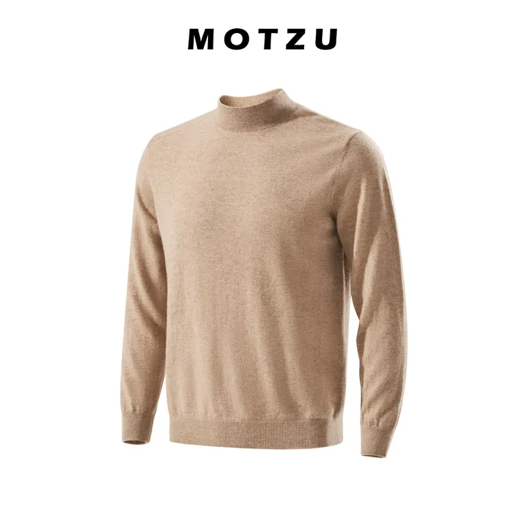 100%羊绒高端男士商务半高圆领羊绒衫秋冬商务奢品节日纯山羊绒