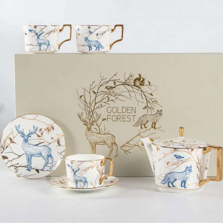 金色森林咖啡具博玉骨质瓷餐具