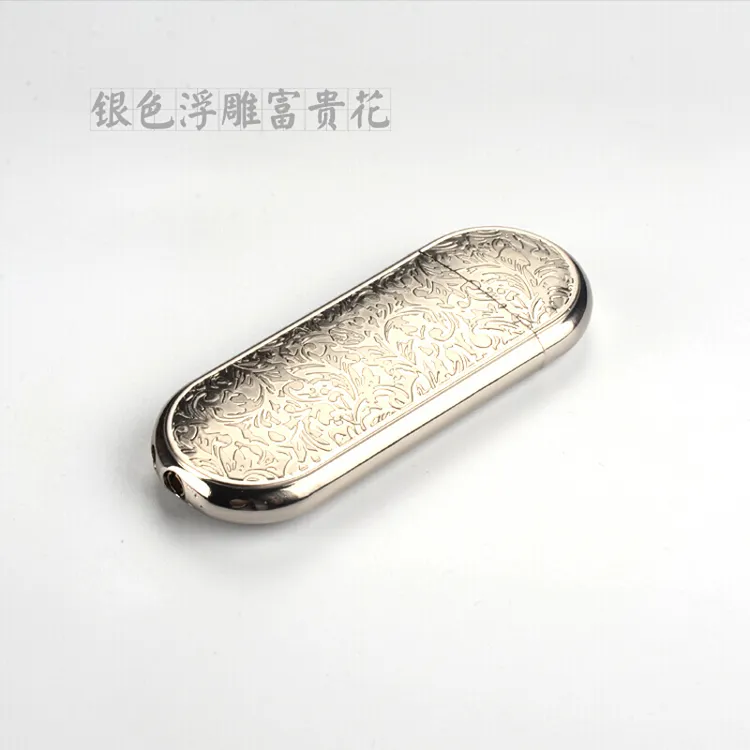 珍珠机砂轮充气打火机唐草花纹个性点烟器礼盒节日礼物男朋友