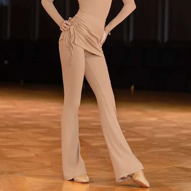 【笑笑自制】拉丁舞服25年秋冬新款练功服针织喇叭裤包臀裙长裤MD06