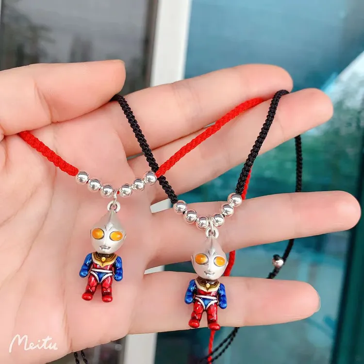 非金属木质项链 项链奥特曼项链，绳子可以编红色和黑色