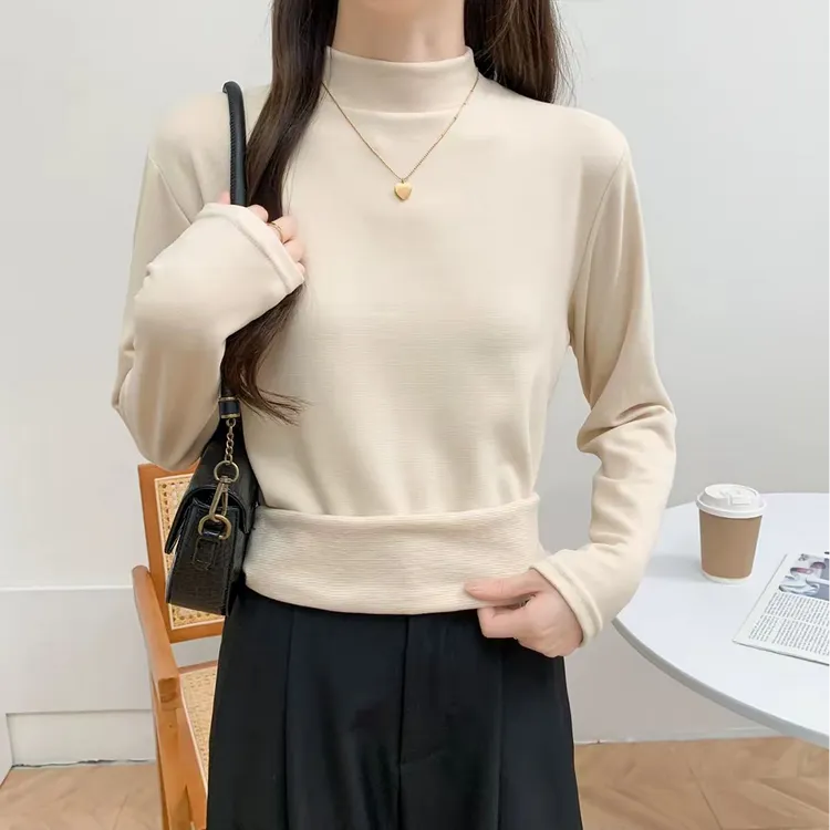 别致秋冬半高领打底衣内搭软糯亲肤秋衣上衣打底衫可外穿长袖女款