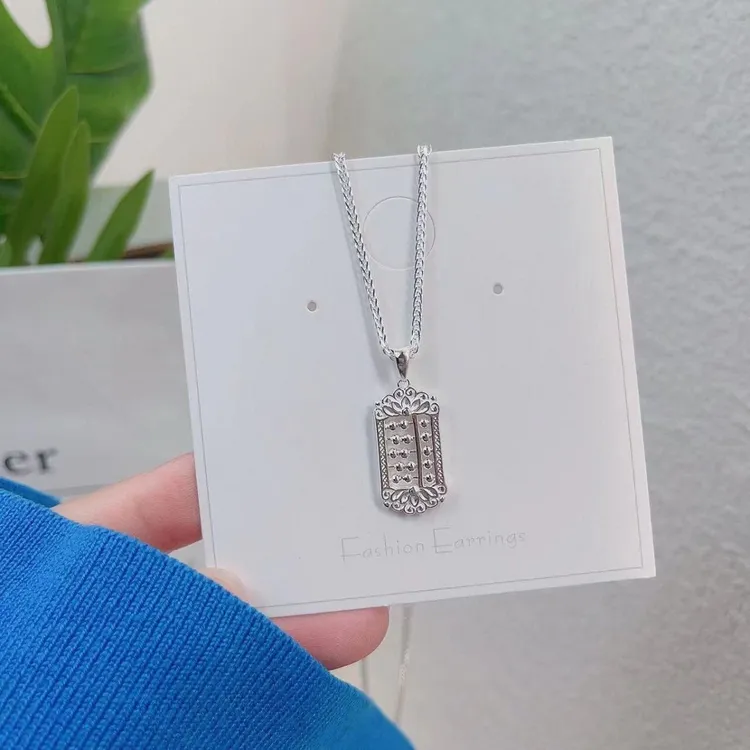 坠链均足银 算盘项链搭肖邦链百搭经典个性复古