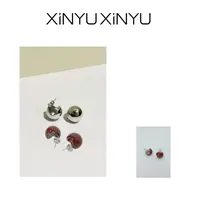 合金耳饰 XINYU/芯与『星落·胖C』素款圆型耳环 RH32140 气质 百搭