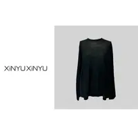 XINYU/芯与『轻氧』圆领针织打底衫 30142 长袖 时尚 女士 宽松