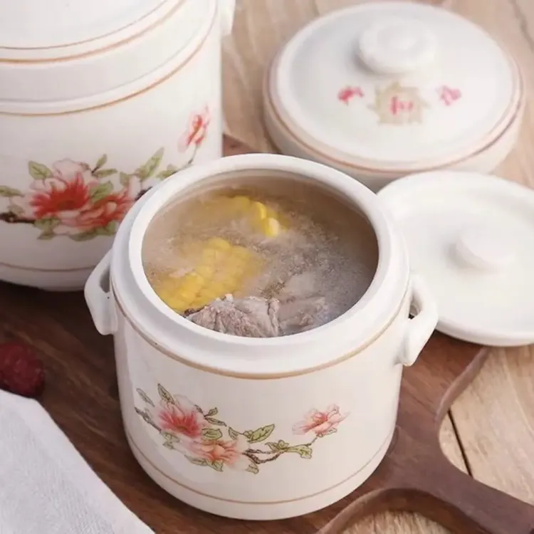 陶瓷家用隔水炖盅【高13.5，宽12.8，容量600ML】