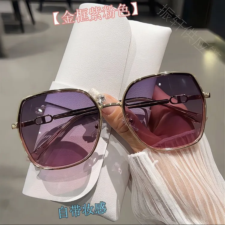 谷优新款防紫外线自带妆容感太阳眼镜女大脸显瘦潮流百搭遮阳墨镜