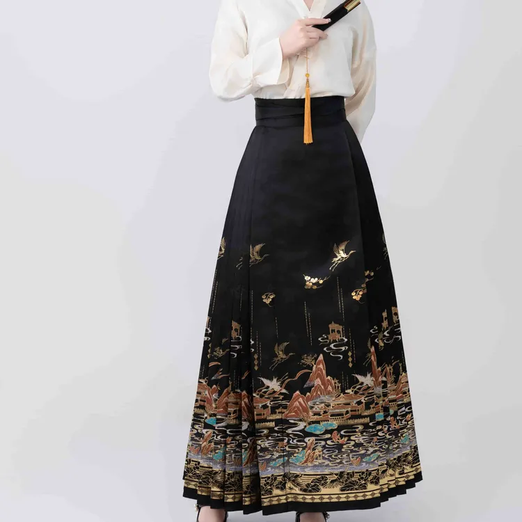 【盛世山河】明制缎面暗纹螺钿仿妆花马面裙国风正宗高端正版