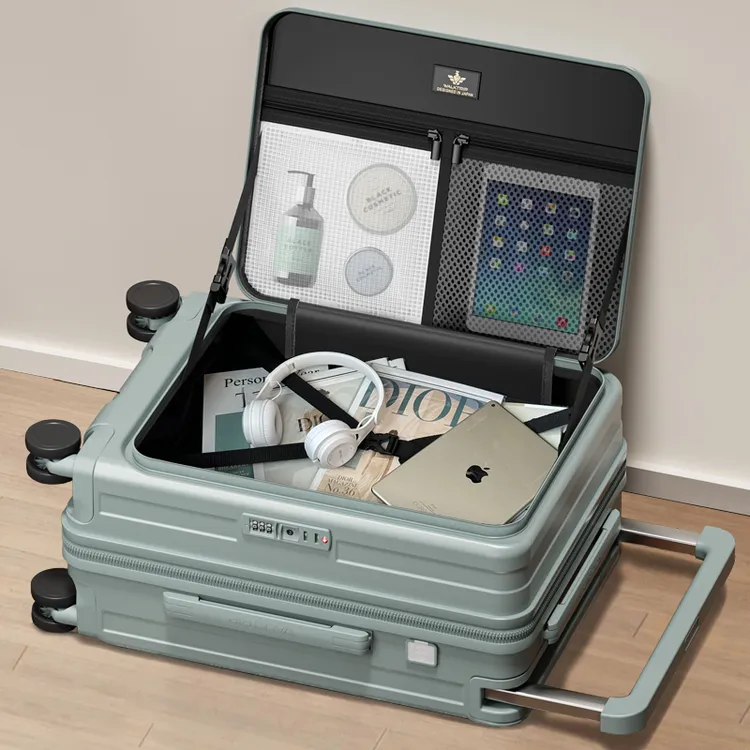 行之旅新款侧开盖行李箱女宽拉杆旅行箱男20寸登机箱可扩展密码箱