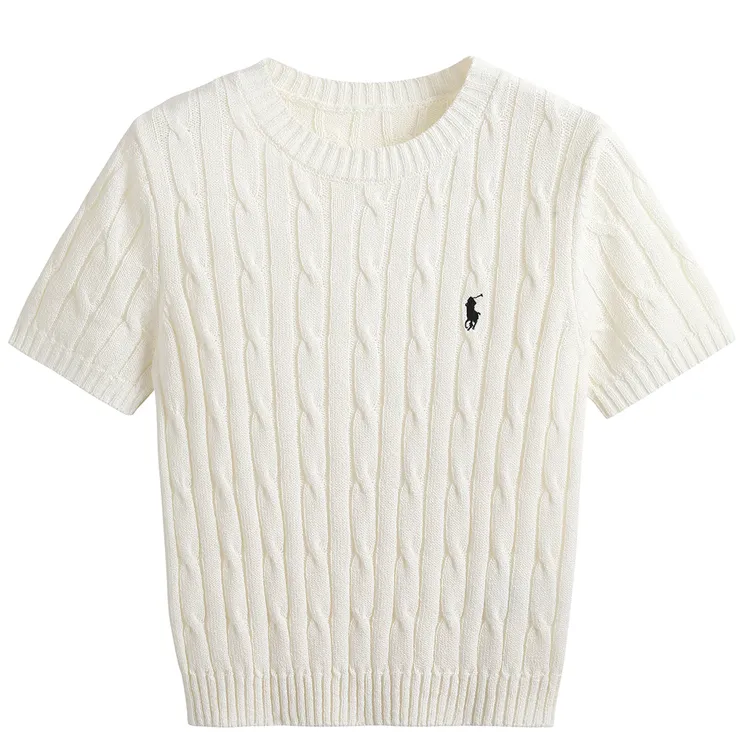 毛衣薄款白色时尚休闲百搭夏季镂空圆领毛衣薄款白色时尚休闲